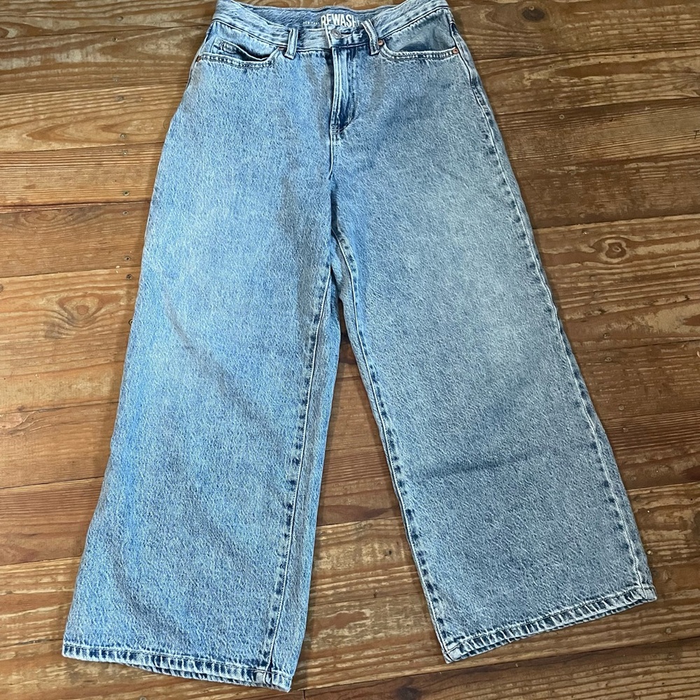 Rewash Super High Rise Crop Jeans Women's 3 26 Blue Distressed